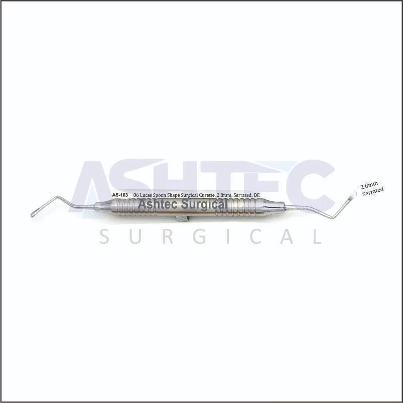 86 Lucas Spoon Shape Surgical Curette,2.8mm,Serrated, DE