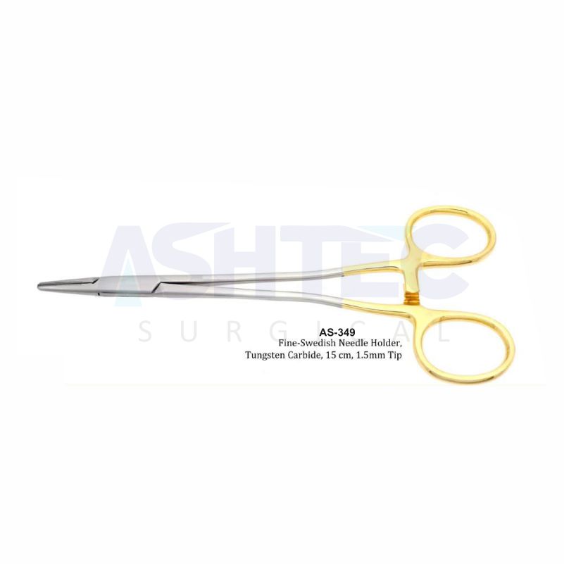 Fine-Swedish Needle Holder, Tungsten Carbide, 15 cm, 1.5mm Tip