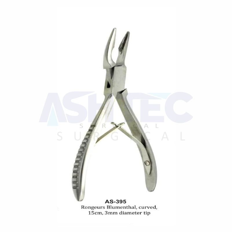 Rongeurs Blumenthal, curved, 15cm, 3mm diameter tip