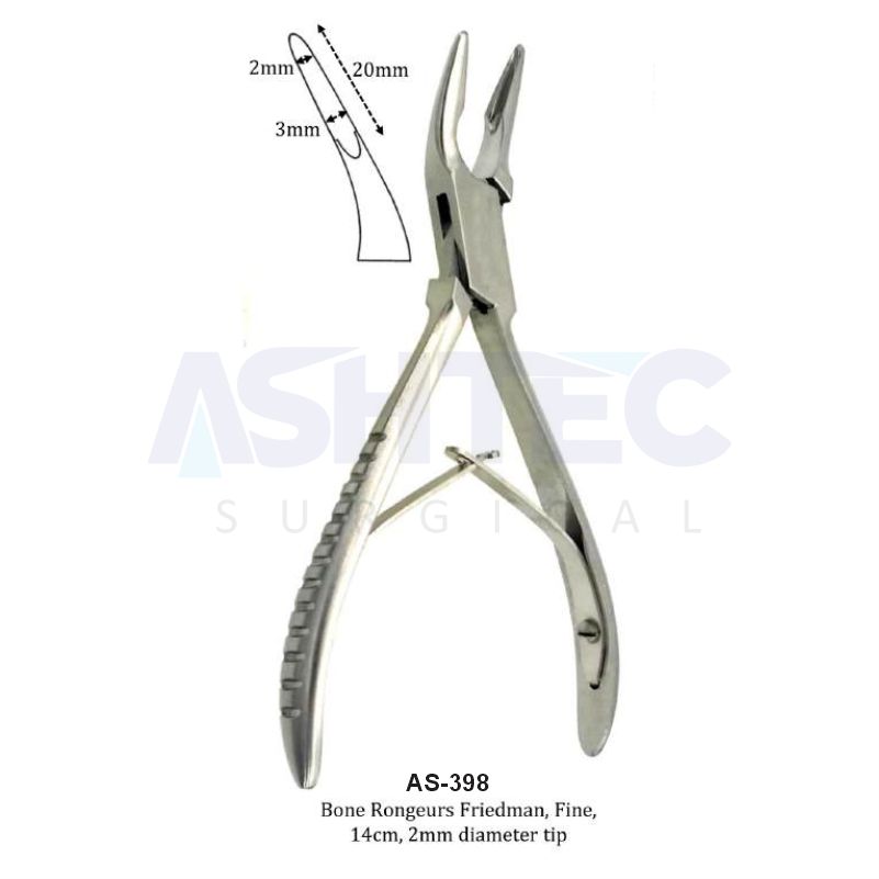 Bone Rongeurs Friedman, Fine, 14cm, 2mm diameter tip