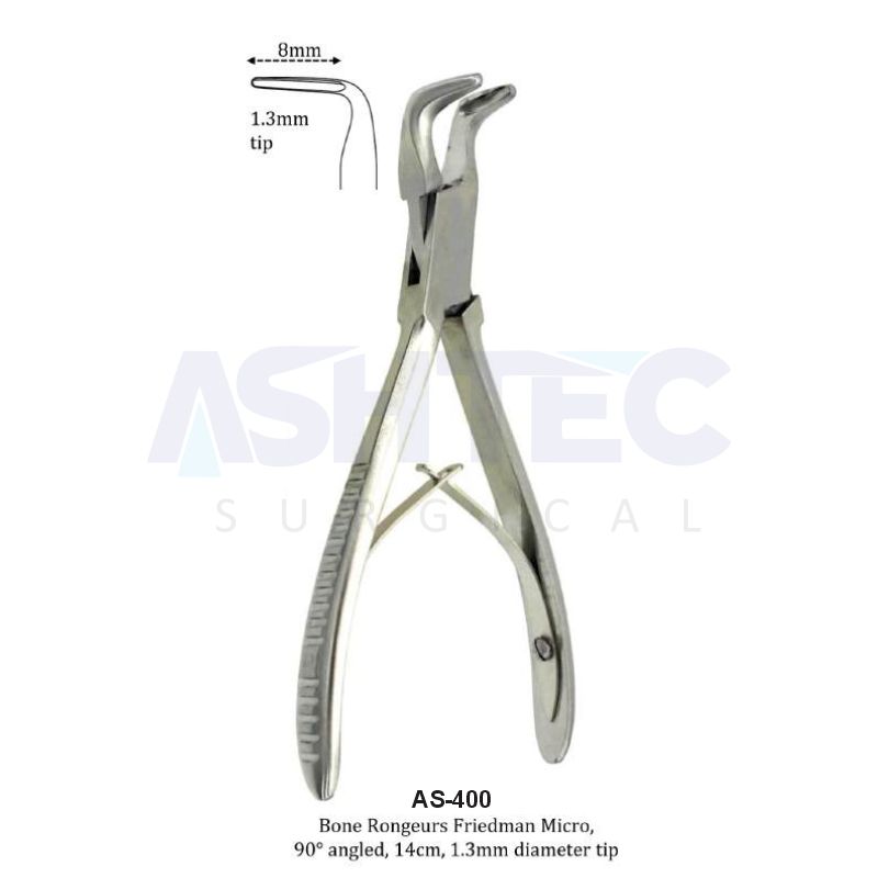 Bone Rongeurs Friedman Micro, 90° angled, 14cm, 1.3mm diameter tip