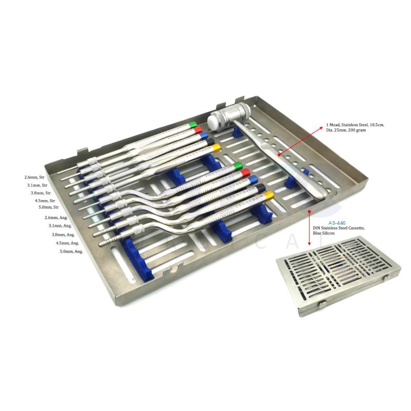 DIN Stainless Steel Cassette, Blue Silicon