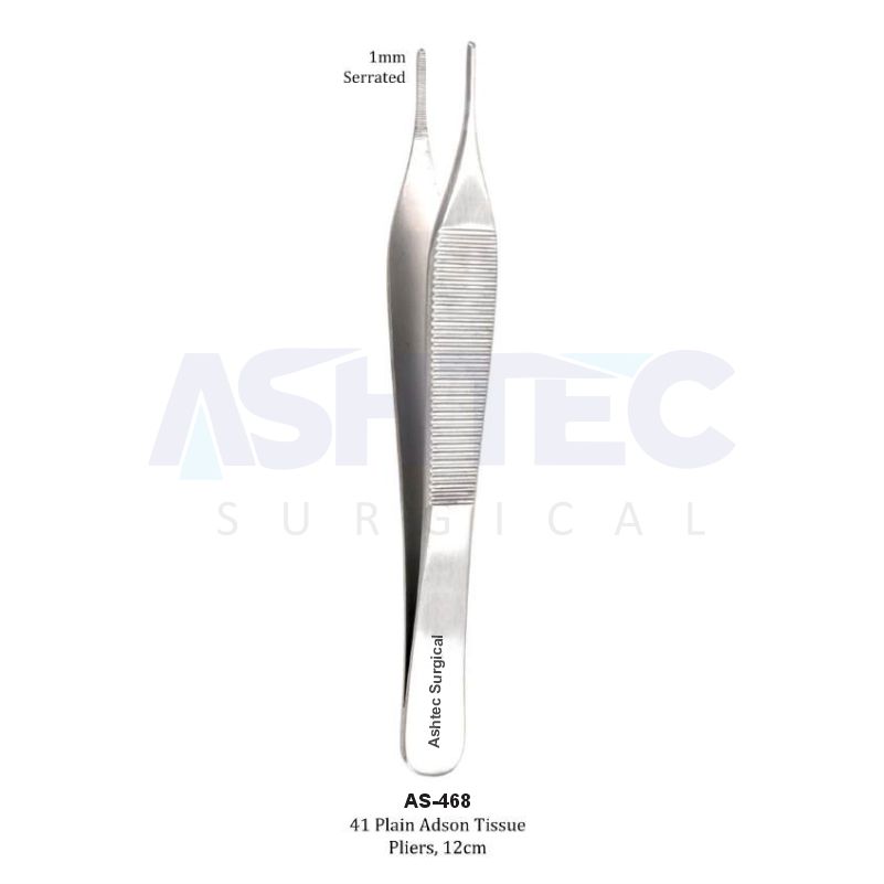 41 Plain Adson Tissue Pliers, 12cm