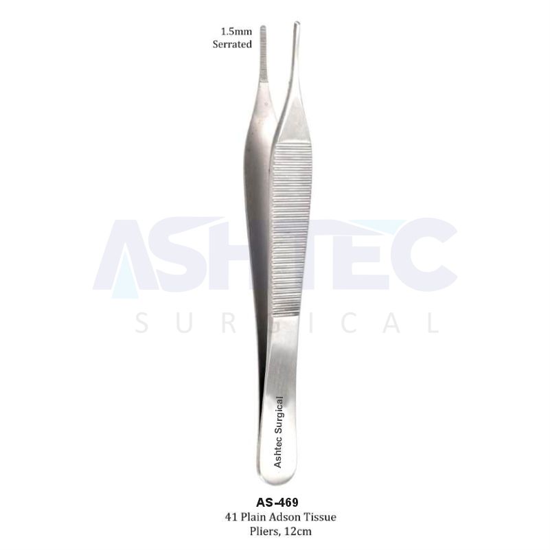 41 Plain Adson Tissue Pliers, 12cm