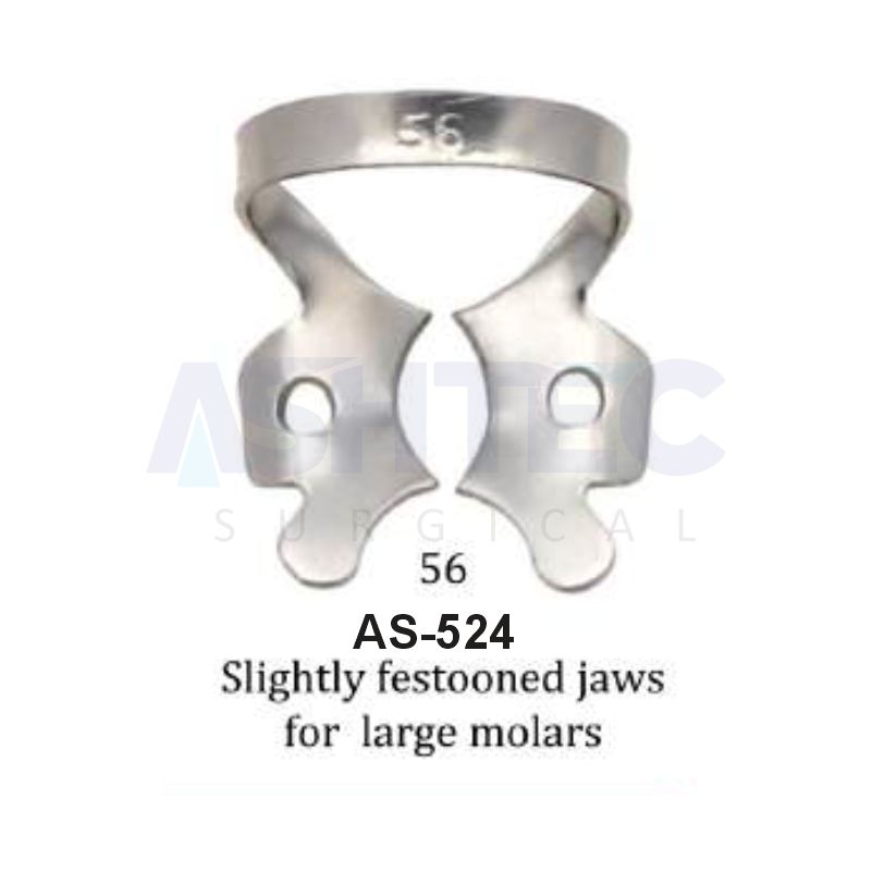 Slightly festooned jaws for large molars 56